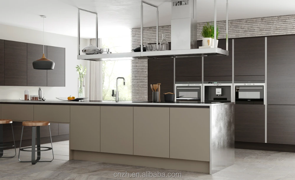 Competitive Price 2015 high glossy Red color Laquer Finished MDF modern kitchen cabinets