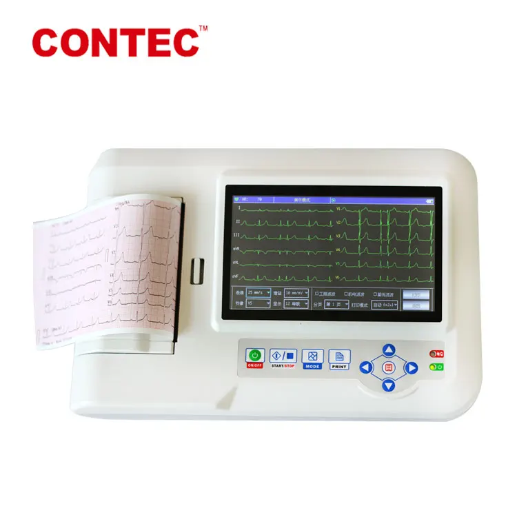 CONTEC CE FDA ECG600G Цифровой Электрокардиограф 3 6 канал 12 приводит ЭКГ цветной ЖК-дисплей