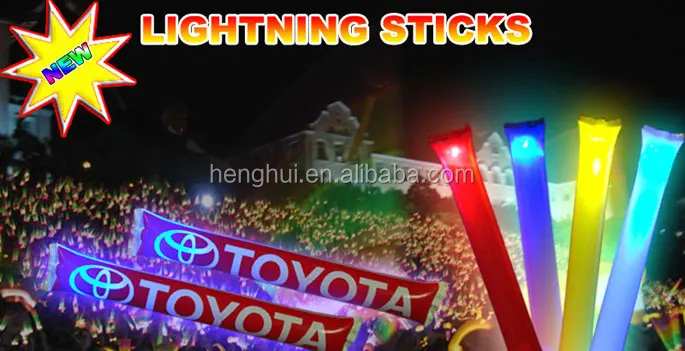 
LED Light-Up Custom Colorful Foam Sticks Rally Rave Cheer Tube Soft Glow Baton Wands 