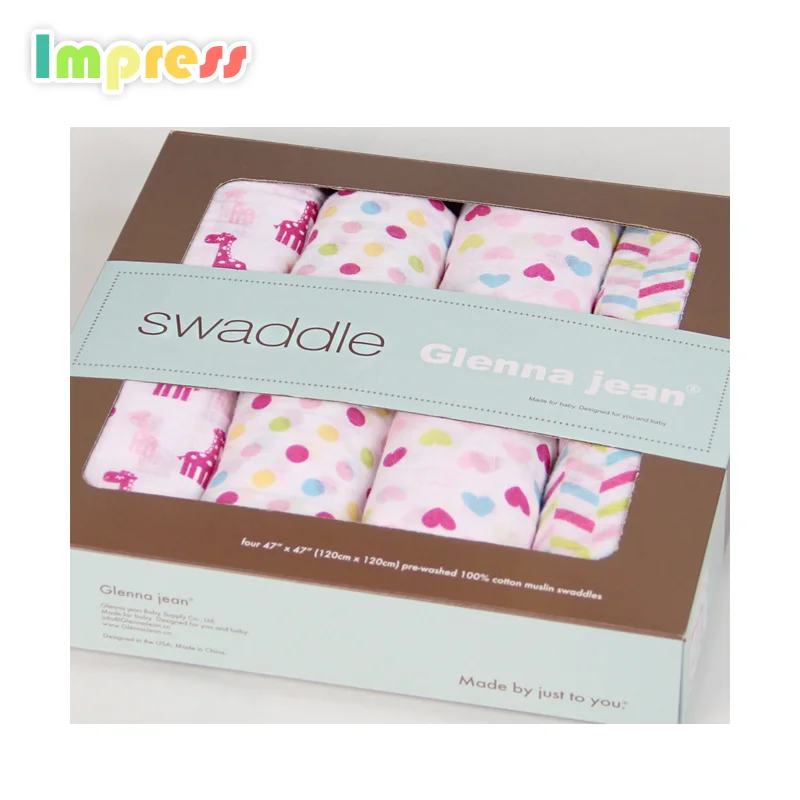 Hot selling baby swaddle blanket animal printed soft touch 100%cotton baby blanket muslin swaddle