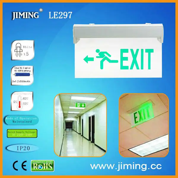 Top Quality LED Emergency Exit Sign LE297 clear exit sign