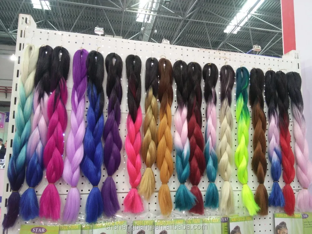 ombre dip dyed braids 2-tone and 3-tone color /heat resistane fiber braids many color IN STIOCK