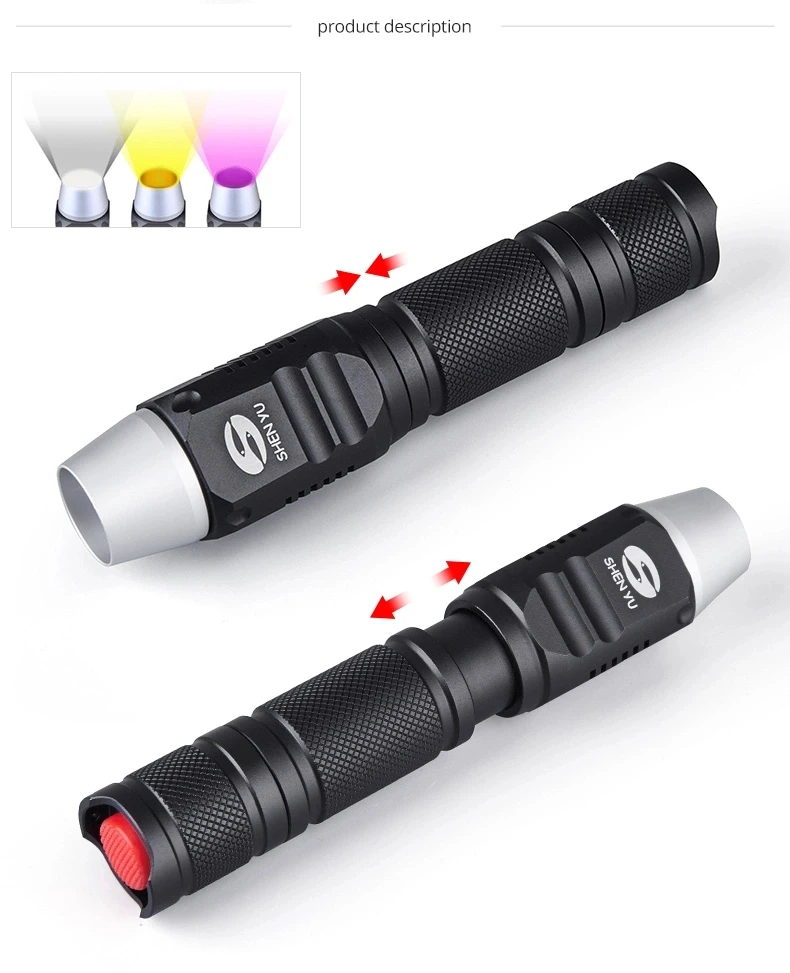 
365nm nichia three color uv led flashlight 