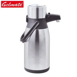 Coffee tea dispenser stainless steel insulated thermos 2l vacuum airpot pump pot