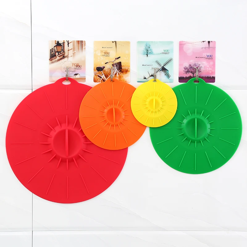 Hot Selling On Line  Food Cover Silicone Suction Lid Built In Set