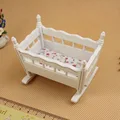 1 Set 1 12 Dollhouse Miniature Furniture White Cradle Fresh Flower On Canvas Doll House Accessory