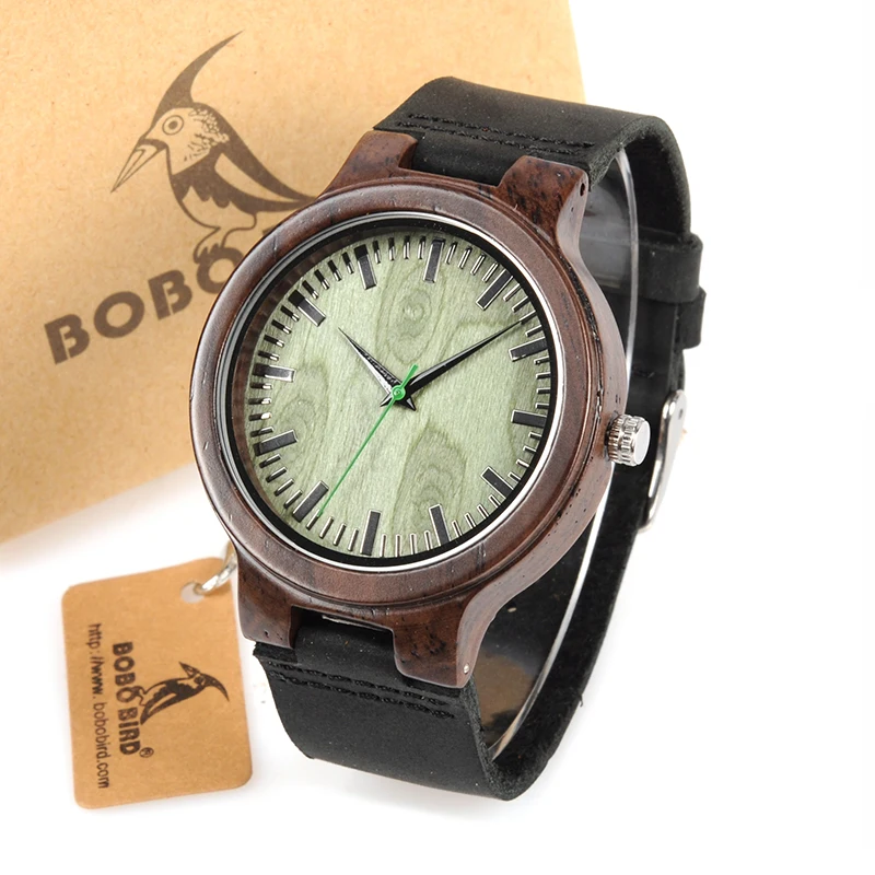 BOBO BIRD Free Shipping Japan Miyota Quartz Wristwatch Wooden Watch in round box