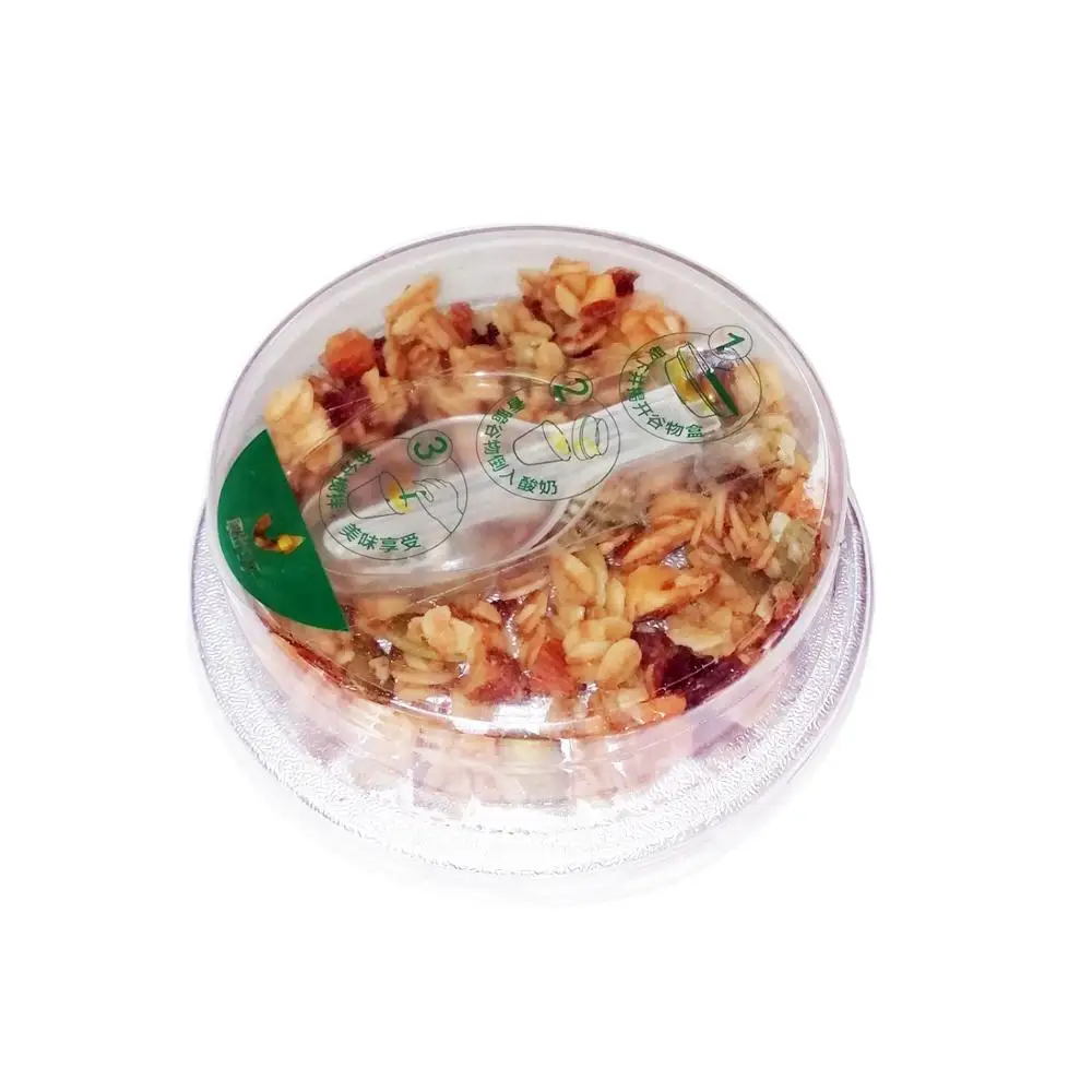 
clear plastic yogurt cereal container cup with lid 
