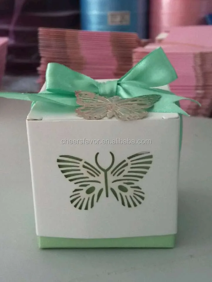 
Wedding favor box Laser-cut Butterfly Favor Box Candy Packing 