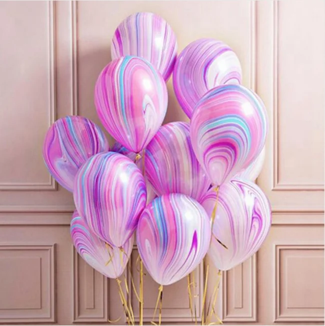 100Pcs 12inch Wedding Decoration Colorful Latex Agate Marble Balloons for Baby Shower Birthday Party Decor Supplies Kids Toys