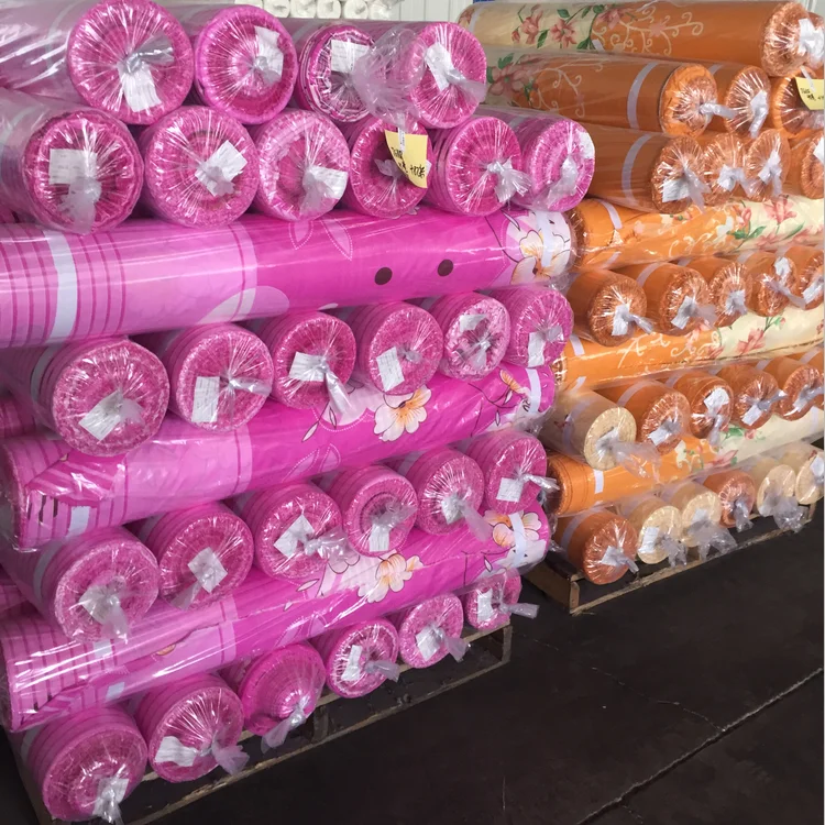 
100% polyester textile material microfiber pigment printed bed sheet fabric in rolls 