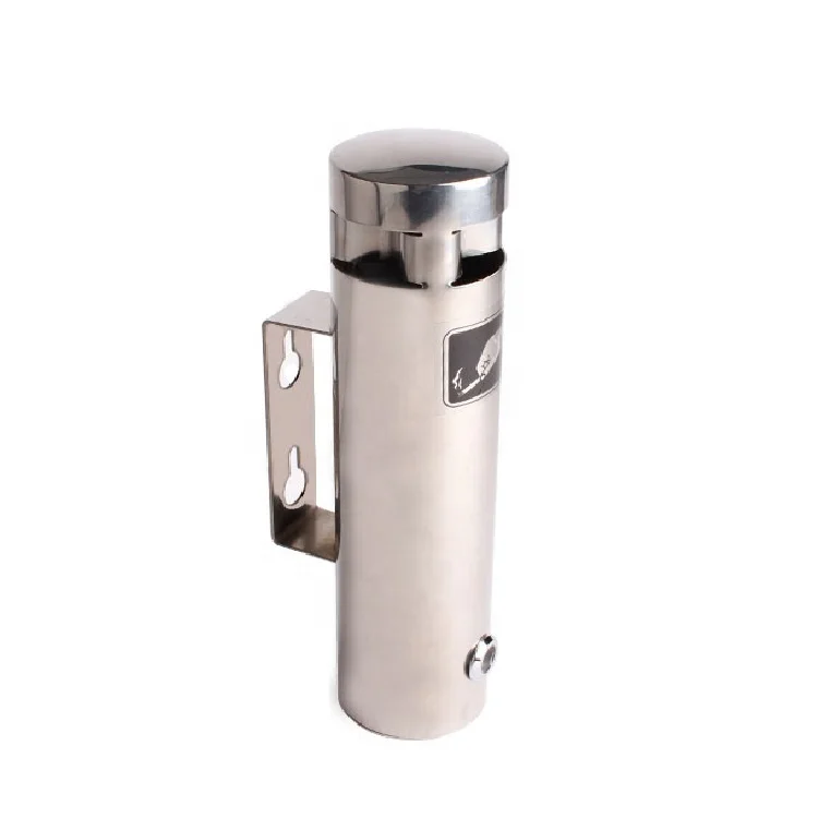 Wholesale stainless steel wall mounted cigarette ashtray, wall mounted cigarette disposal
