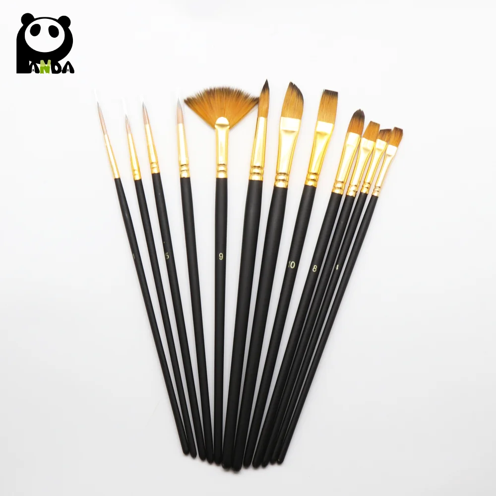 Wholesale High Quality Free Sample Wholesale Fine Nylon Hair Artist Paint Brush With Brush Bag