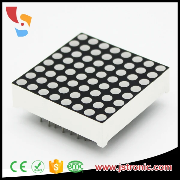 Матрица с ходовым отверстием 1,2 дюйма 3 мм 8x8 rgb светодиодный дисплей