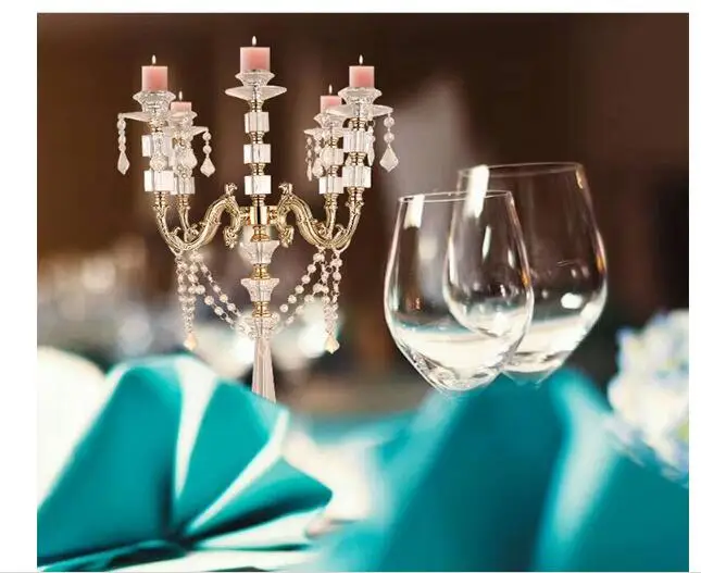 CRYSTAL CANDELABRA CENTERPIECE FOR WEDDING, WEDDING CRYSTAL CANDELABRA