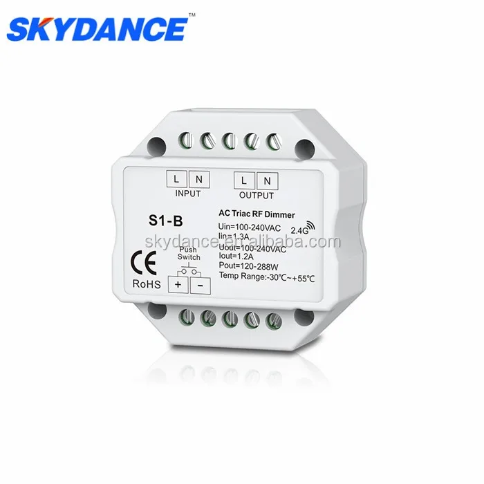 SKYDANCE  S1-B 100-240v AC Triac phase-cut RF Push switch dimmer led driver from Guangzhou Skydance