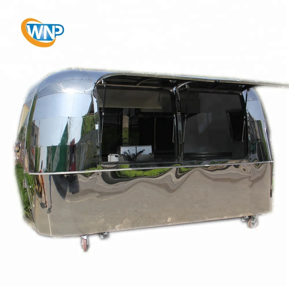Most popular airstream best food truck with stainless steel cover street food vending truck van for sale