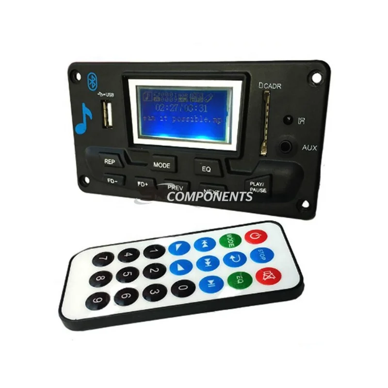 12V LCD MP3 декодер плата WAV WMA декодирование плеер аудио модуль Поддержка FM радио AUX USB с лирикой дисплей