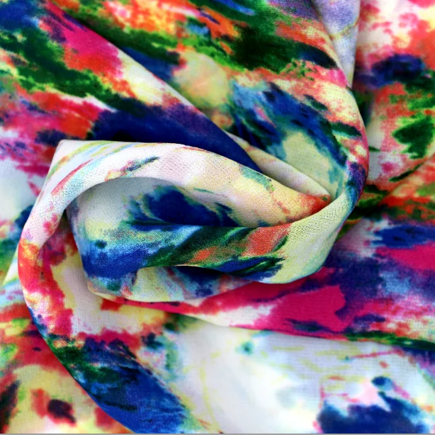 Шифоновое платье с принтом из полиэстера, крепа, шелка, 75D * 75D