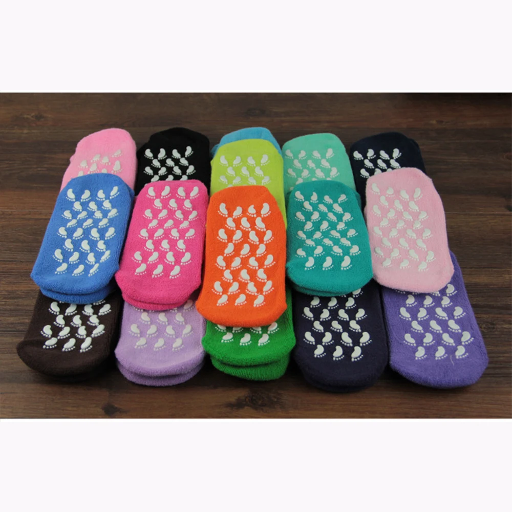 2017 увлажняющие красивые Лавандовые спа гелевые носки для ухода за кожей, против сухости и отшелушивания, лучшие здоровые цвета, эфирное масло для женщин