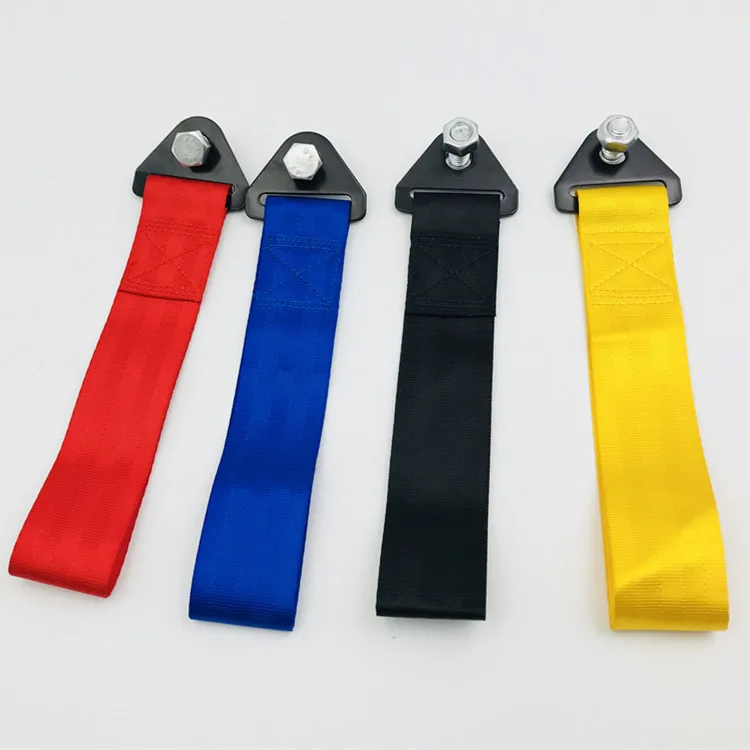 JDM High Strength  Black Tow Strap Front or Rear Bumper Towing Hook