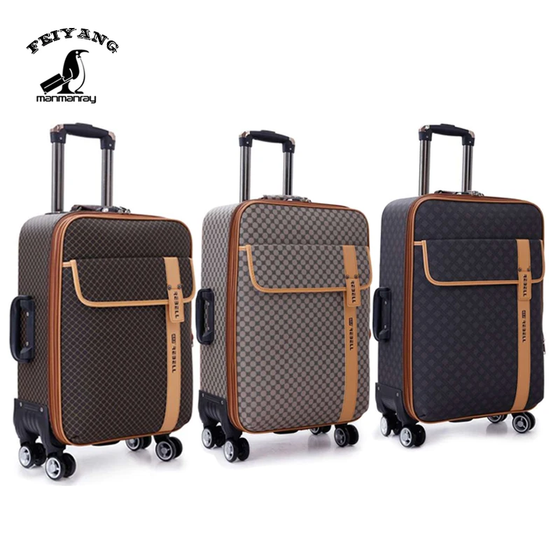 Soft PU Travel Luggage trolley luggage/bag for business travel suitcase