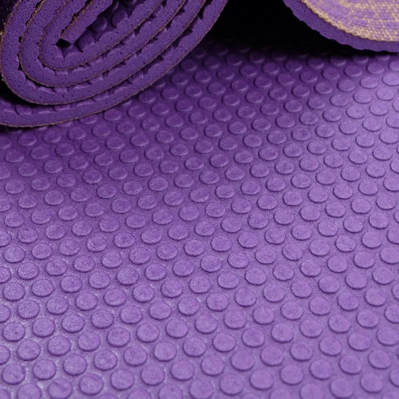 Wholesale Super Soft Eco Friendly natural PVC Jute hemp tpe natural rubber  Custom Print Logo jute Yoga Mat