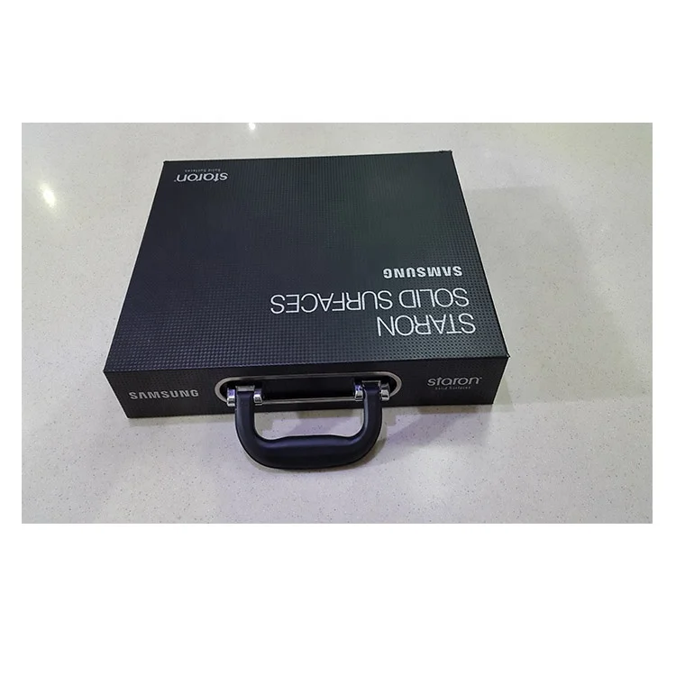 China manufacturer natural stone handle box sample case counter top glass display case display box cardboard sample box