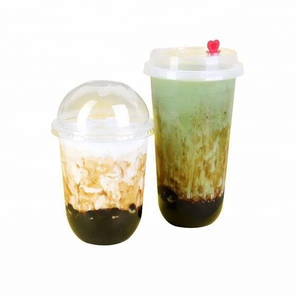 new type  PET plastic u shape cup 12oz,16oz, 20oz with dome lids