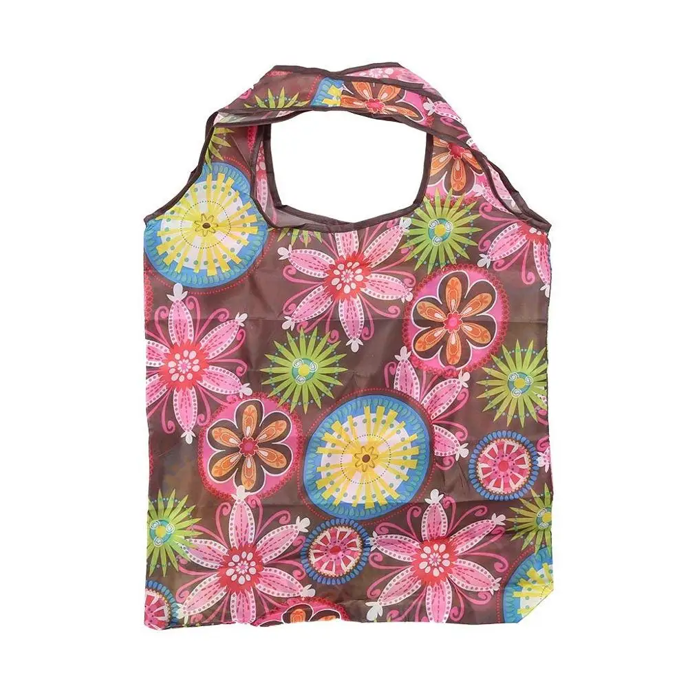 Large Capacity Cheap Reusable Foldable Shopping Tote Bag Pouch Eeo- Friendly Fold Up Shopping Bag With Clip