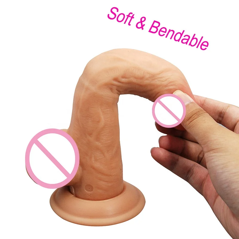 Liquid Silicone Dildo Artificial Vibrating Realistic Penis Mushroom Head Horse Dildo With Suction Cup Sex Toys for Couple