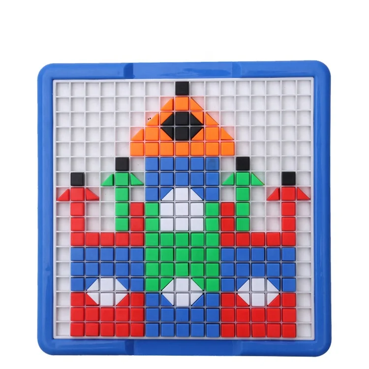 New good quality for children intelligence colorful cube block plastic pegboard jigsaw puzzle toy