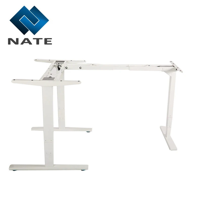 L Shape crank adjustable computer desk stand up desk adjustable height sit stand table