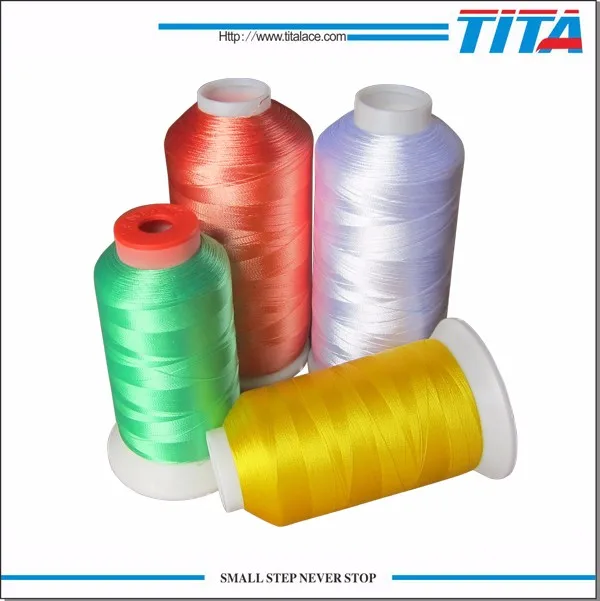China supplier TITA brand polyester luminous embroidery thread wholesale