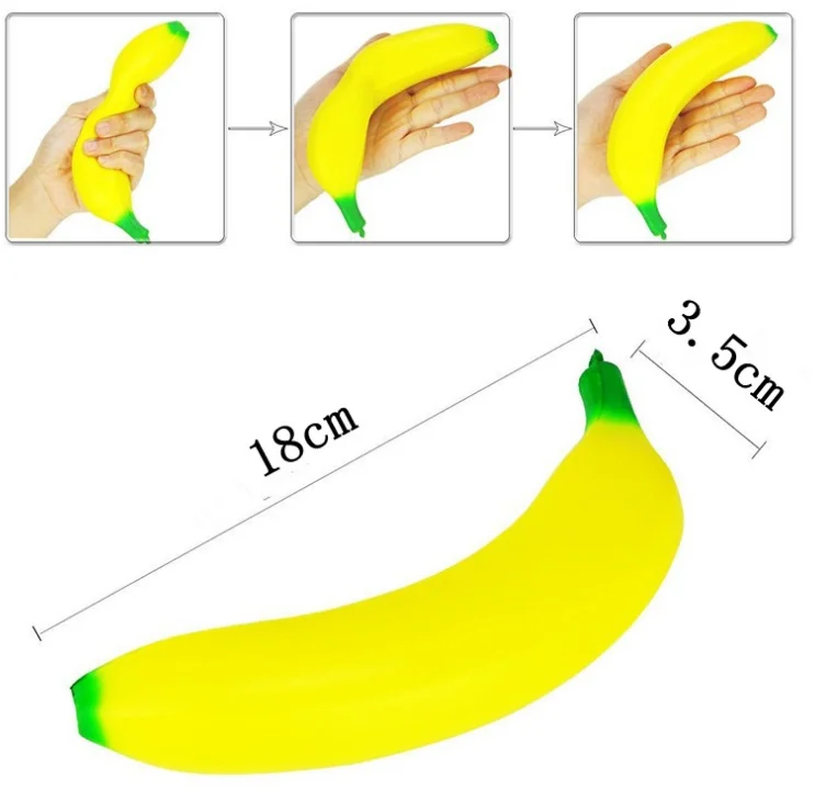  Прямая продажа с фабрики оптовая искусственные фрукты мягкие сжимаемые игрушки дешевая игрушка-банан