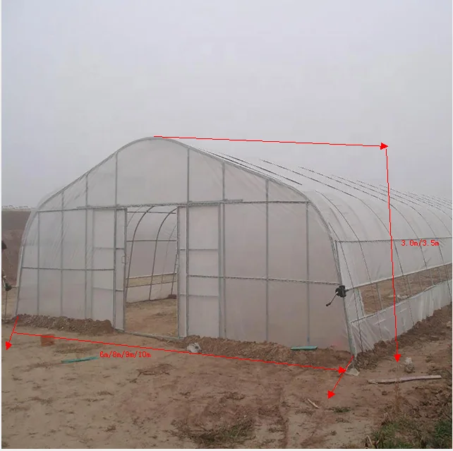 single film span Uv Protection Plastic Greenhouse for vegetables