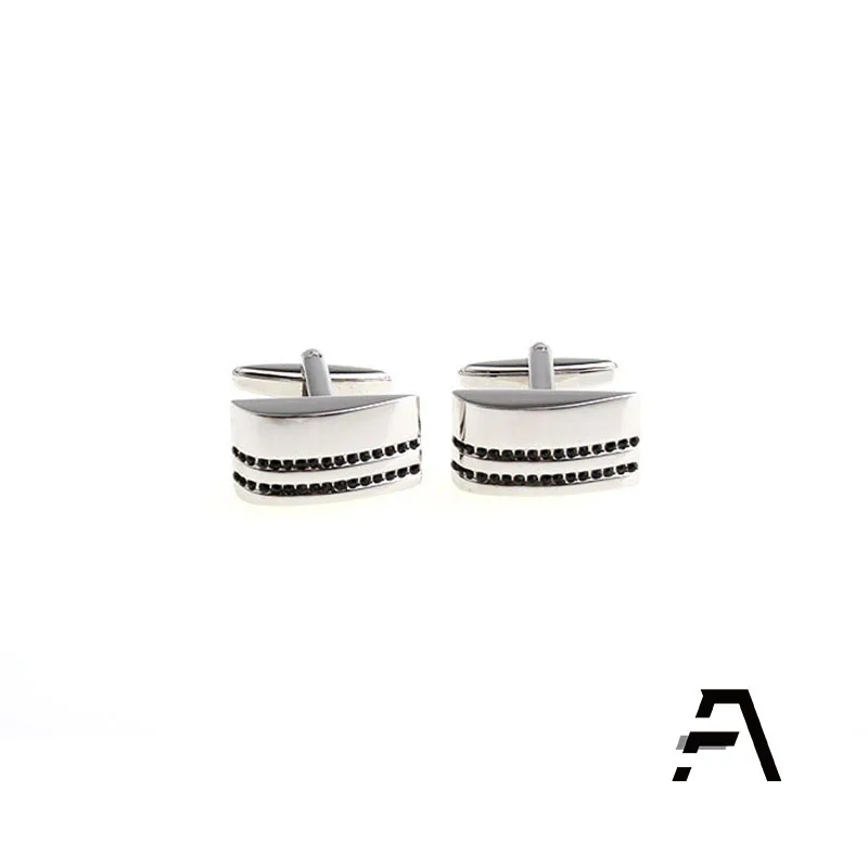 Мужские запонки из нержавеющей стали с кристаллами оптом