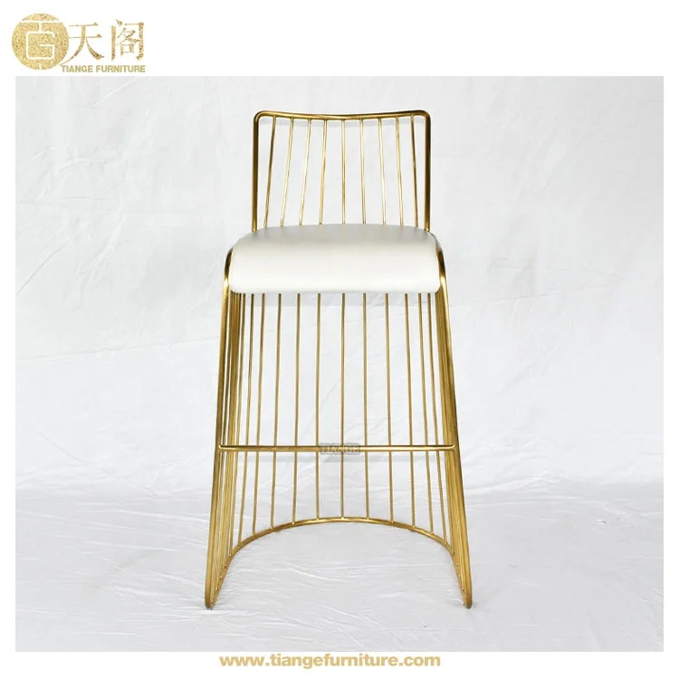 Барный стул с вуалью для невесты Hashleich из нержавеющей стали с золотой проволокой и подушкой