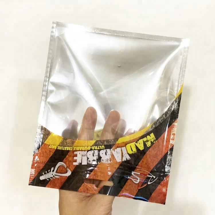 Clear window plastic soft lure bag / fish bait worm bag with zipper / live bait fishing bags