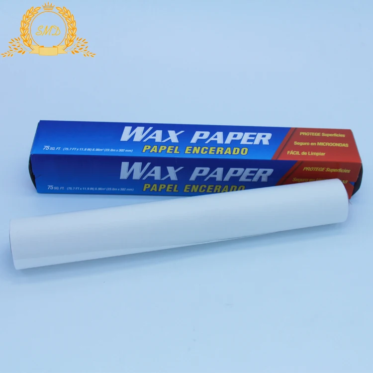 Manufacture food wrapping papel de parafina 302mm*23m with customer design color box