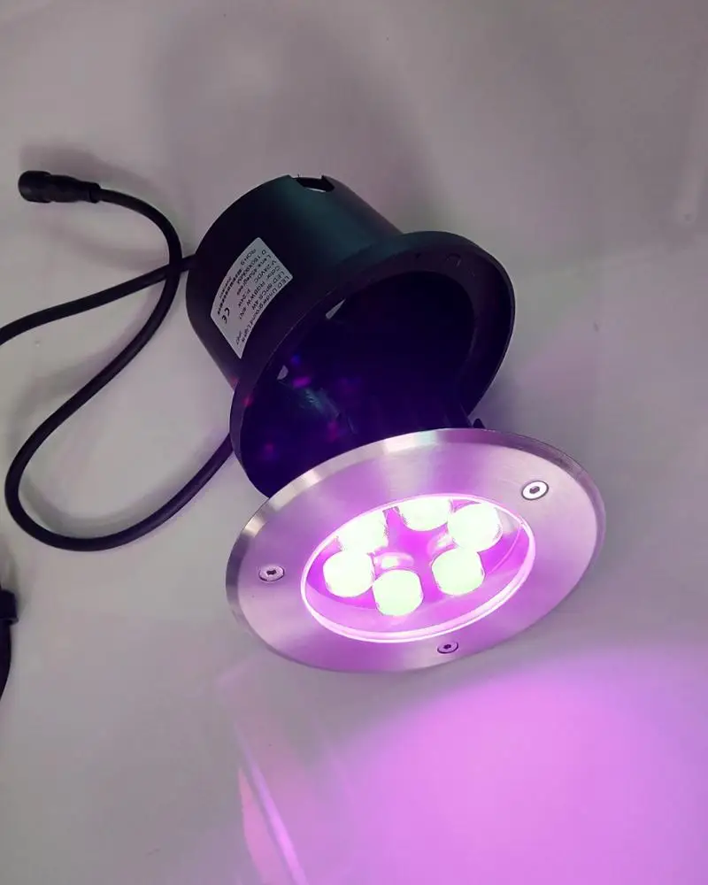 304 Stainless Steel IP67 Waterproof 18W RGB Led Underground Light DMX/WIFI/RF Control
