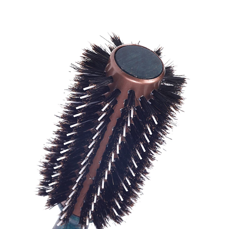 EUREKA A28025-55PA-BL Professional Aluminum Tube Hair Brush Salon Round Hair Brush With Boar Bristle And Nylon Pins