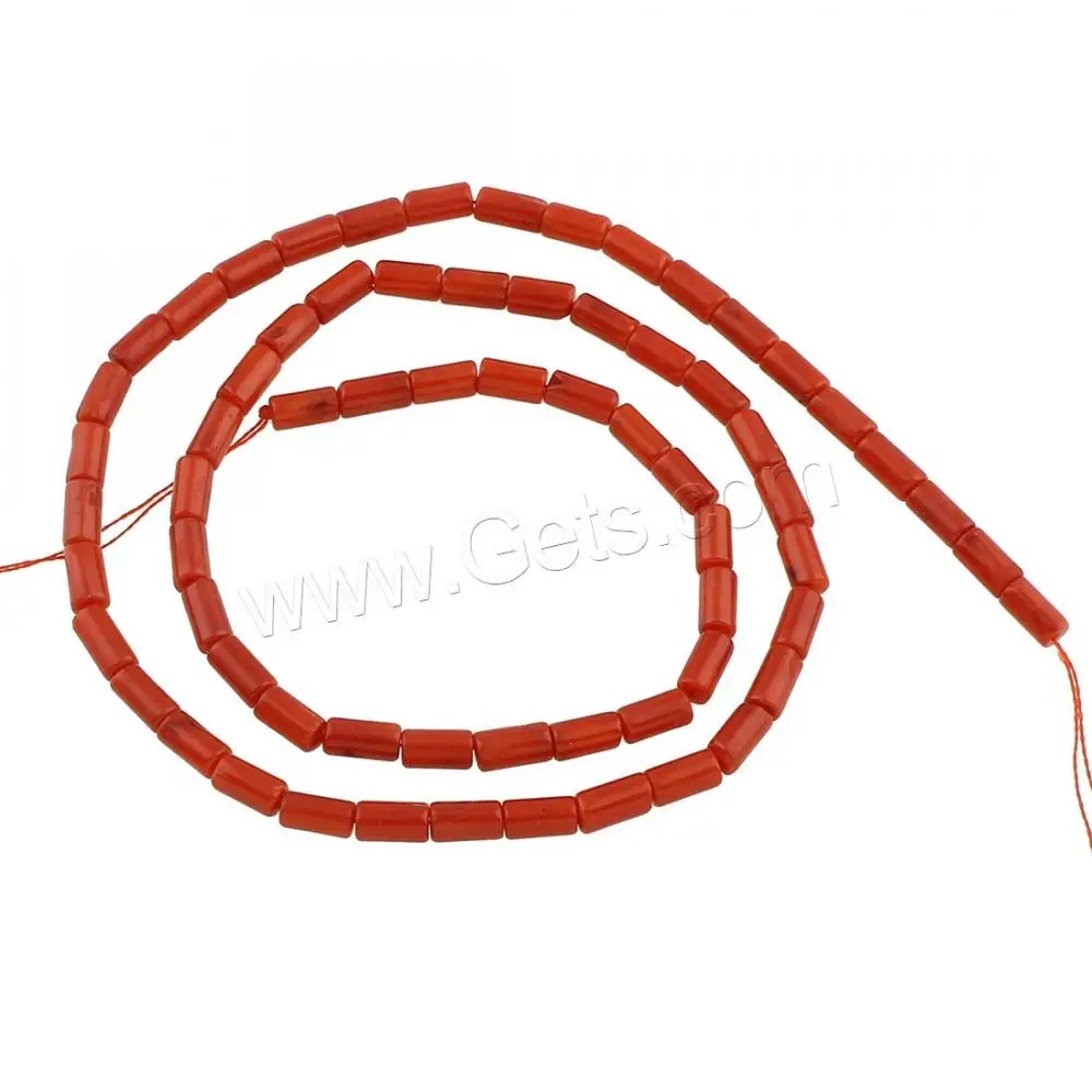 Natural Coral beads jewelry making bulk bead Drum 4x6mm 66PCs/Strand Sold Per 15.7 Inch Strand 1268479