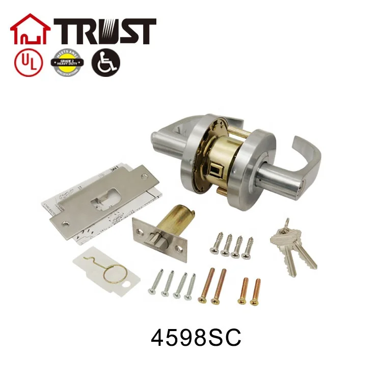 
TRUST 4598-SC ANSI Grade 2 Commercial Lever Door Lock Communication Function Satin Chrome 
