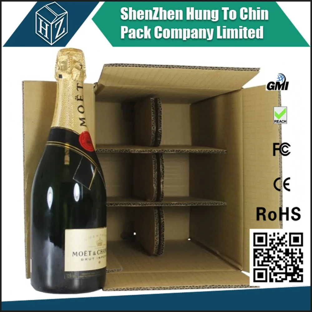 
Custom dimension and print Guangdong factory 6 bottle cardboard box for beer 
