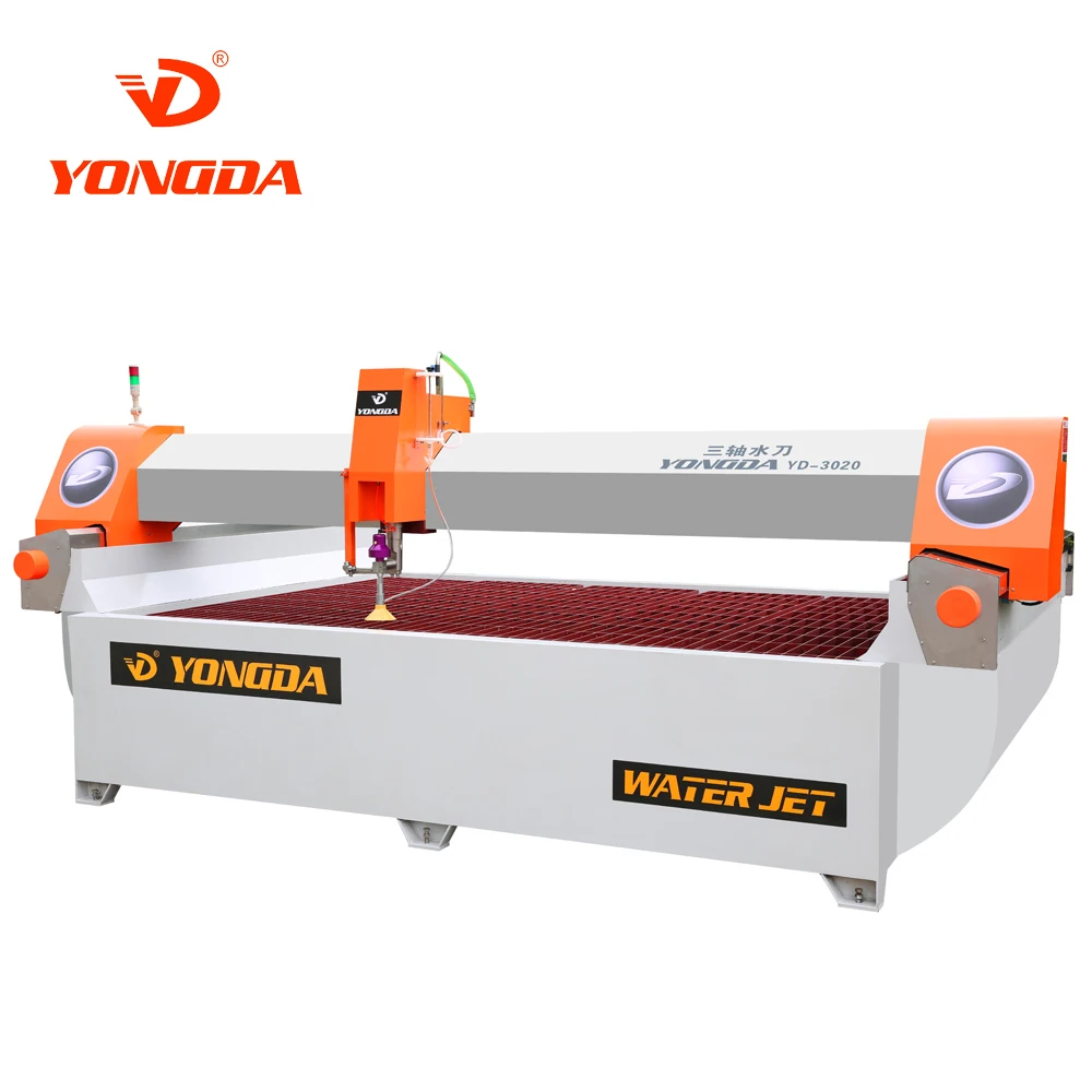 
YONGDA YD1212 3-axis Water Jet cutter for stone/granite/quartz/marble/ceramic high quality intensifier ,nozzle and good finish 