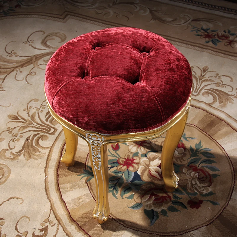 Классическая королевская кровать ручной работы-классический туалетный стул в стиле барокко из золотой фольги
