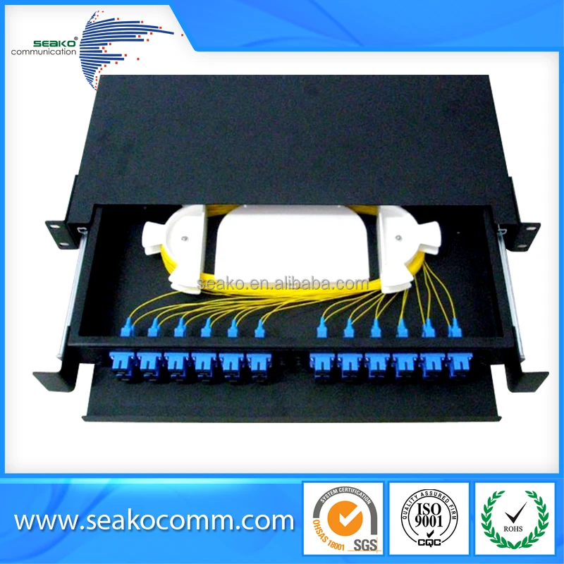 Оптическая распределительная рама, ODF, скользящая стойка, 24 порта, FC,SC,ST, умеренная цена