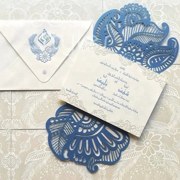 
Cocostyles custom elegant laser cut invitation card with foiling logo for garden wedding 