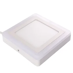 High quality double color recessed surface ceiling colour changing square round led panel light 18+6w
